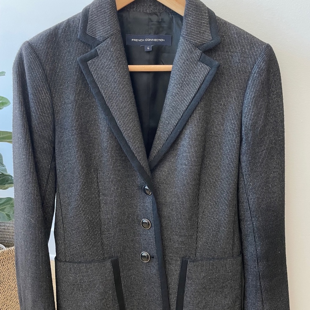 French Connection 100% Wool Grey Blazer